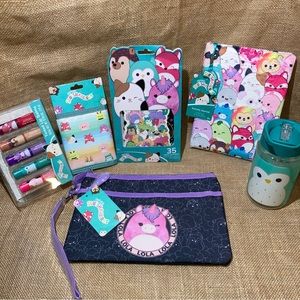 Squishmallow Lot: Journal, Water Bottle, Stickers, Lip Balm & Michaela Wallet